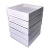 100 Qty - White-Swirl Cotton Filled Gift Boxes w/Clear Plastic Top - Size 3 1/2" x 3 1/2" x 7/8" - USA Made - Holidays/Birthdays/Sales/Storage/Display/Travel - N'icePackaging view 3