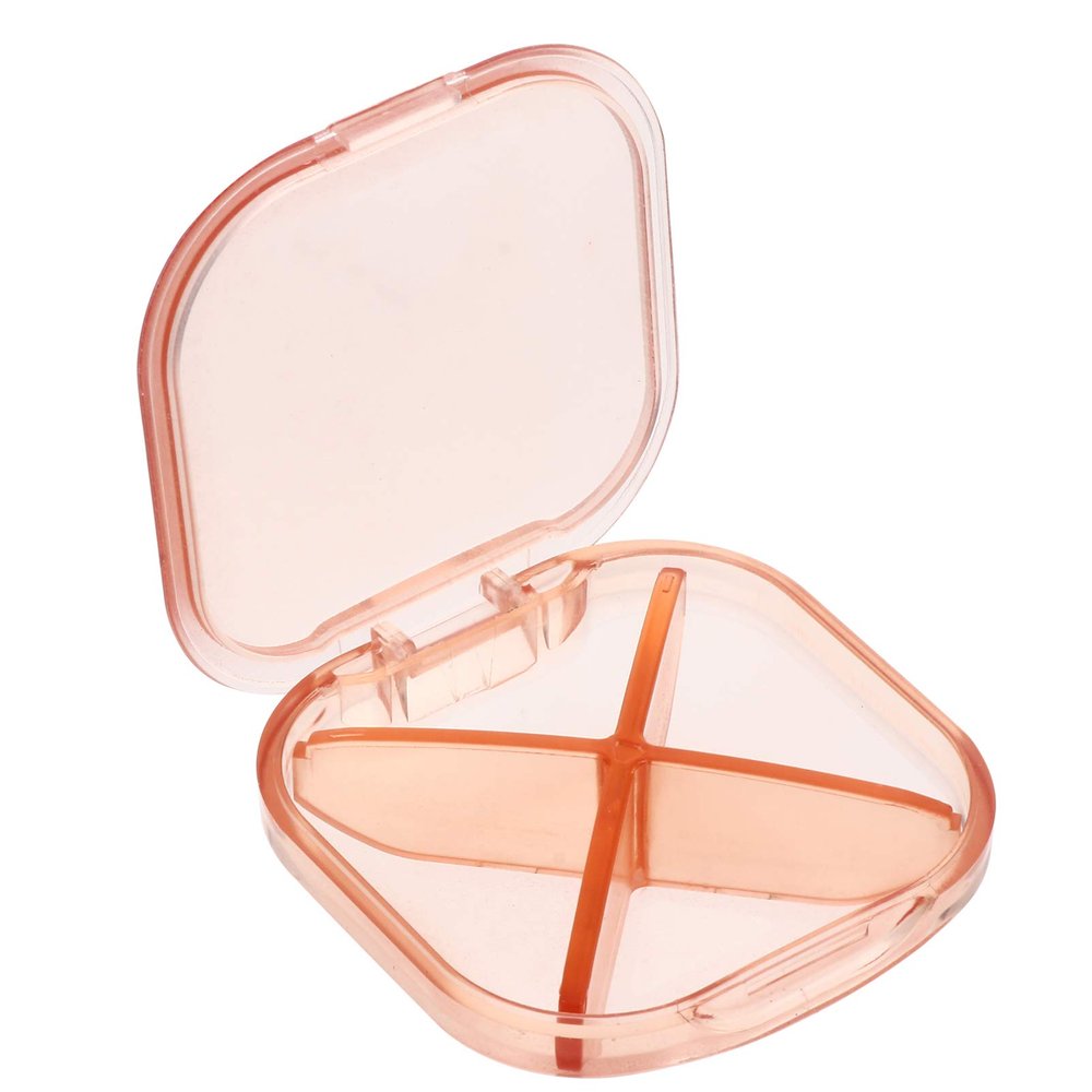 2pcs Portable Daily Pill Organizer Plastic Medicine Holder Lightweight Compact Travel Storage Box for Vitamins and Medication Semi-Transparent Design