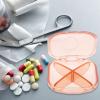 2pcs Portable Daily Pill Organizer Plastic Medicine Holder Lightweight Compact Travel Storage Box for Vitamins and Medication Semi-Transparent Design view 2