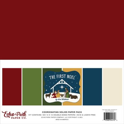 Echo Park Paper Co. The First Noel Solids Kit Paper, Multi