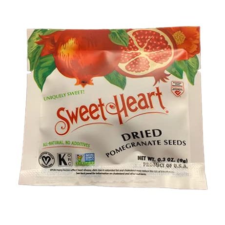 0.3 OZ. SweetHeart Dried Pomegranate Seeds Bags (Pack of 24) | All Natural, No Sugar Added | 100% Fruit | Non-GMO | Vegan | No Refrigeration Needed