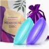Ecoblossom Menstrual Disc - Set of 2 Reusable Period Discs - Premium Design with Soft, Flexible, Medical-Grade Silicone + 1 Storage Bag (1 Small + 1 Large) view 1
