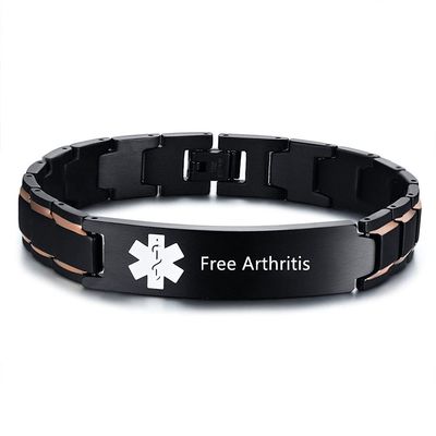 ZKXXJ Free Engraving Medical Alert Bracelets for Men Women Free Arthritis Stainless Steel Adjustable Wristband Emergency ID Identification Cuff Bracelet Health Awareness Jewelry for Adults Teens