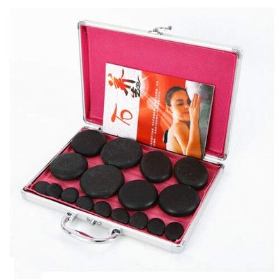 16Pcs Hot Stones Massage Kit, Portable Smooth and Natural Basalt Hot Rocks Set Massage Stone Warmer with Heater Box for Spa Body Relaxing Massage Therapy