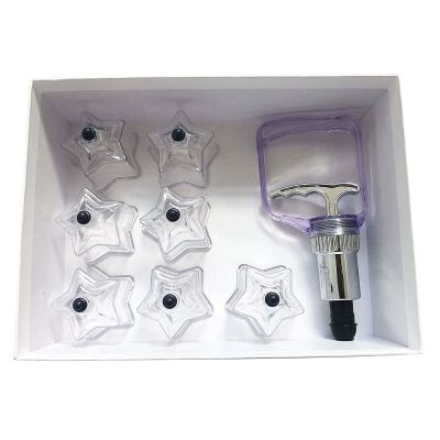7Pcs Star Shaped Cupping Cups 1 Cupping Gun Plastic Vacuum Cupping Therapy Set Cupping Kit Cupping Massager with Box