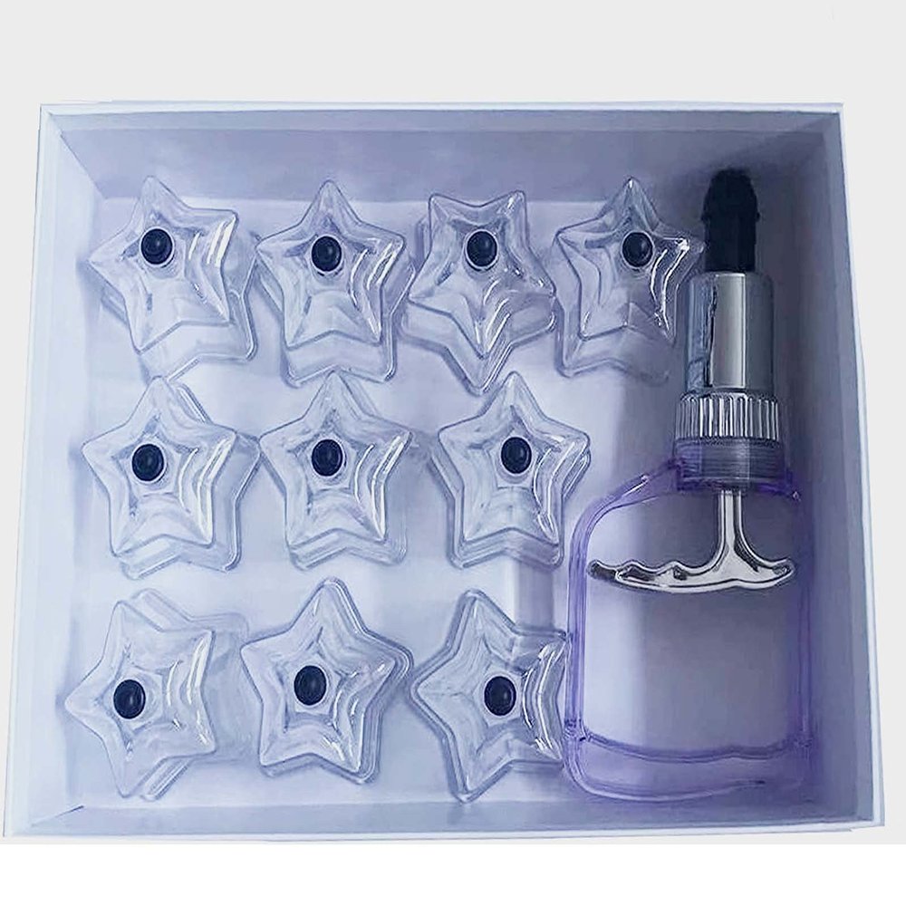 10Pcs Star Shaped Cupping Cups 1 Cupping Gun Plastic Vacuum Cupping Therapy Set Cupping Kit Cupping Massager with Box