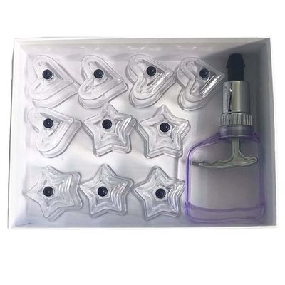 10Pcs Heart and Star Shaped Cupping Cups 1 Cupping Gun Plastic Vacuum Cupping Therapy Set Cupping Kit Massager with Box
