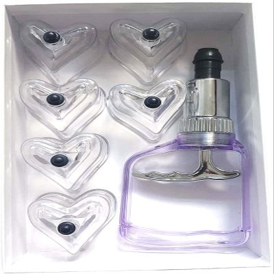 6Pcs Heart Shaped Cupping Cups 1 Cupping Gun Plastic Vacuum Cupping Therapy Set Cupping Kit Cupping Massager with Box