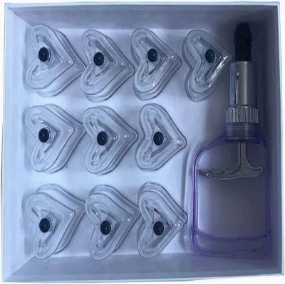 10Pcs Heart Shaped Cupping Cups 1 Cupping Gun Plastic Vacuum Cupping Therapy Set Cupping Kit Cupping Massager with Box