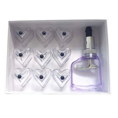 9Pcs Heart Shaped Cupping Cups 1 Cupping Gun Plastic Vacuum Cupping Therapy Set Cupping Kit Cupping Massager with Box