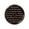 1 Year Sobriety Coin | Triplate AA Chip Recovery Anniversary Token (Green) view 3
