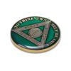 1 Year Sobriety Coin | Triplate AA Chip Recovery Anniversary Token (Green) view 4