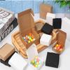100 Pack Small Kraft Gift Box, Mini Brown Paper Candy Box Soap Box Square Cardboard Earring Ring Small Jewelry Favor Treat Boxes - 2.2" x 2.2" x 1 Inches view 4