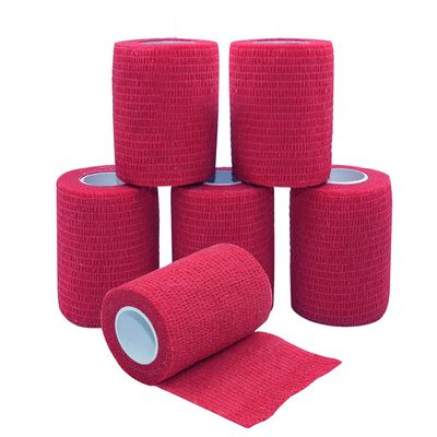 [6 Pack-3" x5Yards] MINGYUE Self Adhesive Bandage Wrap,Athletic Tape,Sports Tape,Wrist and Ankle Wrap Tape,Cohesive Bandage for Vet Tape(Red)