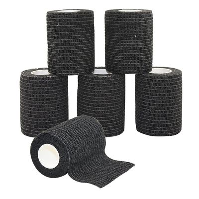 [6 Pack-3" x5Yards] MINGYUE Self Adhesive Bandage Wrap,Athletic Tape,Sports Tape,Wrist and Ankle Wrap Tape,Cohesive Bandage for Vet Tape(Black)