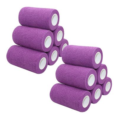 [12 Pack-4"x5Yards]MINGYUE Self Adhesive Bandage Wrap,Athletic Tape,Sports Tape,Wrist and Ankle Wrap Tape,Cohesive Bandage for vet tape(Purple)