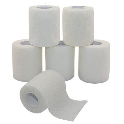 [6 Pack-3" x5Yards] MINGYUE Self Adhesive Bandage Wrap,Athletic Tape,Sports Tape,Wrist and Ankle Wrap Tape,Cohesive Bandage for Vet Tape(White)