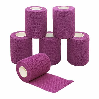 [6 Pack-3" x5Yards] MINGYUE Self Adhesive Bandage Wrap,Athletic Tape,Sports Tape,Wrist and Ankle Wrap Tape,Cohesive Bandage for Vet Tape(Purple)