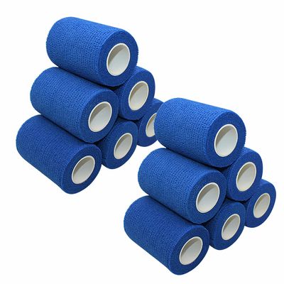 [12 Pack-3" x5Yards] MINGYUE Self Adhesive Bandage Wrap,Athletic Tape,Sports Tape,Wrist and Ankle Wrap Tape,Cohesive Bandage for Vet Tape(Blue)