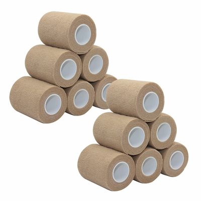 [12 Pack-3" x5Yards] MINGYUE Self Adhesive Bandage Wrap,Athletic Tape,Sports Tape,Wrist and Ankle Wrap Tape,Cohesive Bandage for Vet Tape(Skin Color)
