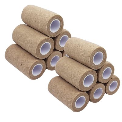 [12 Pack-4"x5Yards]MINGYUE Self Adhesive Bandage Wrap,Athletic Tape,Sports Tape,Wrist and Ankle Wrap Tape,Cohesive Bandage for vet tape(Skin Color)