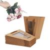 10 Pack Gift Bags with Handles and Clear Window,Trapezoid Tote Kraft Paper Bags Flower Bouquet Wrapping Bags Favor Bags Florist Gift Packing Bags for Wedding Party Anniversary Birthday Bridal Shower view 1