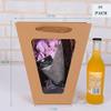 10 Pack Gift Bags with Handles and Clear Window,Trapezoid Tote Kraft Paper Bags Flower Bouquet Wrapping Bags Favor Bags Florist Gift Packing Bags for Wedding Party Anniversary Birthday Bridal Shower view 2