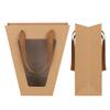 10 Pack Gift Bags with Handles and Clear Window,Trapezoid Tote Kraft Paper Bags Flower Bouquet Wrapping Bags Favor Bags Florist Gift Packing Bags for Wedding Party Anniversary Birthday Bridal Shower view 3