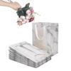 10 Pack Gift Bags with Handles and Clear Window,Tote Kraft Paper Bags Flower Bouquet Wrapping Bags Favor Bags Florist Gift Packing Bags for Wedding Party Anniversary Birthday Bridal Shower view 2