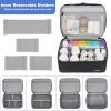 LEFORZ Medicine Storage Bag,Double Layers Pill Bottle Organizer Bag Empty with Lockable Zipper&Adjustable Divider,Medication Travel Carrying Bag for Pills,Vitamins,Medical Supplies view 2
