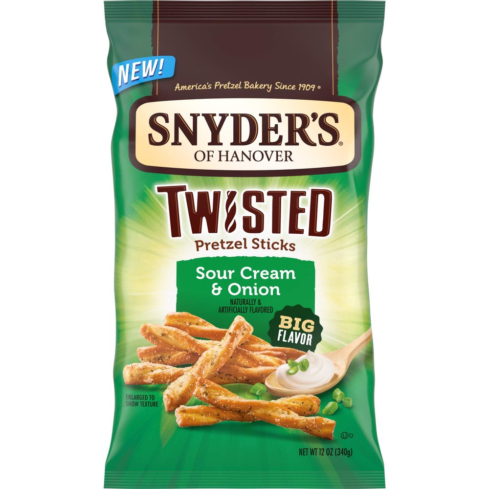 Snyder's Sour Cream & Onion Twisted Pretzels 12oz (Bag of 3)