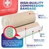 Elastic Bandage Wrap - 6 (10pk) - Strong Compression - Self-Closing Wide Bandages for Legs, Knee, Back, Abdomen, Lymphedema - Reusable Tummy Body Wrap - for First Aid Kit & After Surgery Recovery view 2