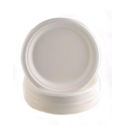 EcoQuality 7 inch Plates 100% Compostable - Natural Sugarcane Biodegradable Compostable Bagasse Bamboo Environmentally Friendly - Plates for Dessert, Appetizers, Birthdays, Microwavable (200)