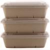 29oz Compostable Eco Friendly Container trays with Lids - Rectangular Oblong Tree Free Sugarcane Bagasse Meal Prep Bento Boxes Take Out Catering Microwavable Deep Container by EcoQuality (250) view 4