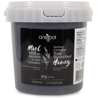 OneRoot Raw Buckwheat Honey  6.6 lbs, Unheated & Unprocessed Dark  Nutrient-Rich, Antioxidant-Packed Natural Sweetener  Pure & Unfiltered Honey