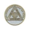 2 Year Sobriety Coin | Glitter Triplate AA Chip Recovery Anniversary Token (Silver) view 2