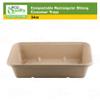 EcoQuality 34oz Compostable Eco Friendly Container Trays - Rectangular Oblong Tree Free Sugarcane Bagasse Meal Prep Bento Boxes Take Out Catering Microwavable Deep Container (100) view 3