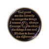 1 Year Sobriety Coin | Triplate AA Chip Recovery Anniversary Token (Purple) view 3