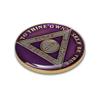 1 Year Sobriety Coin | Triplate AA Chip Recovery Anniversary Token (Purple) view 4