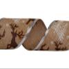 AVANAVA Canvas Wired Ribbon Christmas Ribbon Burlap Ribbon for Home Dcor, Christmas Tree Ornaments, Gift Wrapping, DIY Crafts, 2-1/2" x 10 Yards - Tan view 4
