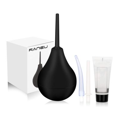 RANEU Enema Bulb Anal Douche Enema Kit for Women & Men with 3 Nozzles (5 Piece Set)