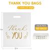 POPGIFTU Thank You Bags 12"x15"  White Plastic Retail Shopping Bag with Die-Cut Handles, 100 Pack  Bulk Merchandise Bags for Small Business, Boutique, Clothing, Gifts, Trade Shows view 3