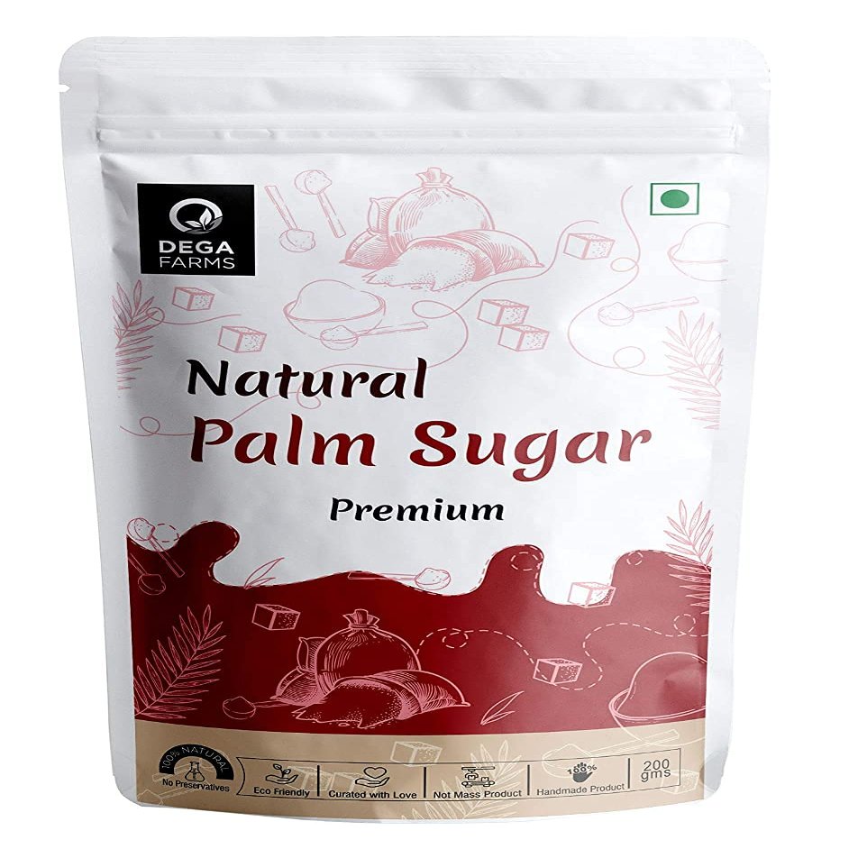 DEGA FARMS Premium Natural Palm Sugar - 200GM Each | Made with 100% Pure, Organic & Natural Ingredients ( Pack of 2 ) - Sedex Certified