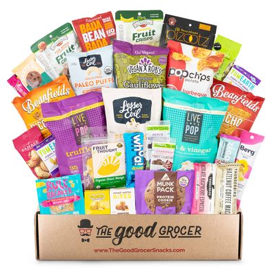 Deluxe GLUTEN FREE and VEGAN (Dairy Free) Snacks Care Package: Delicious Protein Bars, Cookies, Chips, Puffs, Fruit & Nuts, Healthy Gift Basket Alternative, Snack Variety Pack, College Student Care Package