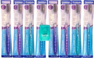 HDP Nano Silver Care Toothbrush Floss Color:Nano Silver Size:Pack of 8 with Bonus