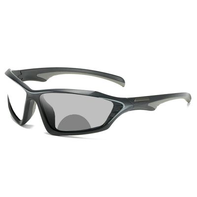 Outdoor Transition Photochromic Bifocal Reading Glasses for Mens Womens rectangle Sports Driving Sunglasses Readers 0~+4.00 (black, 125 magnification)