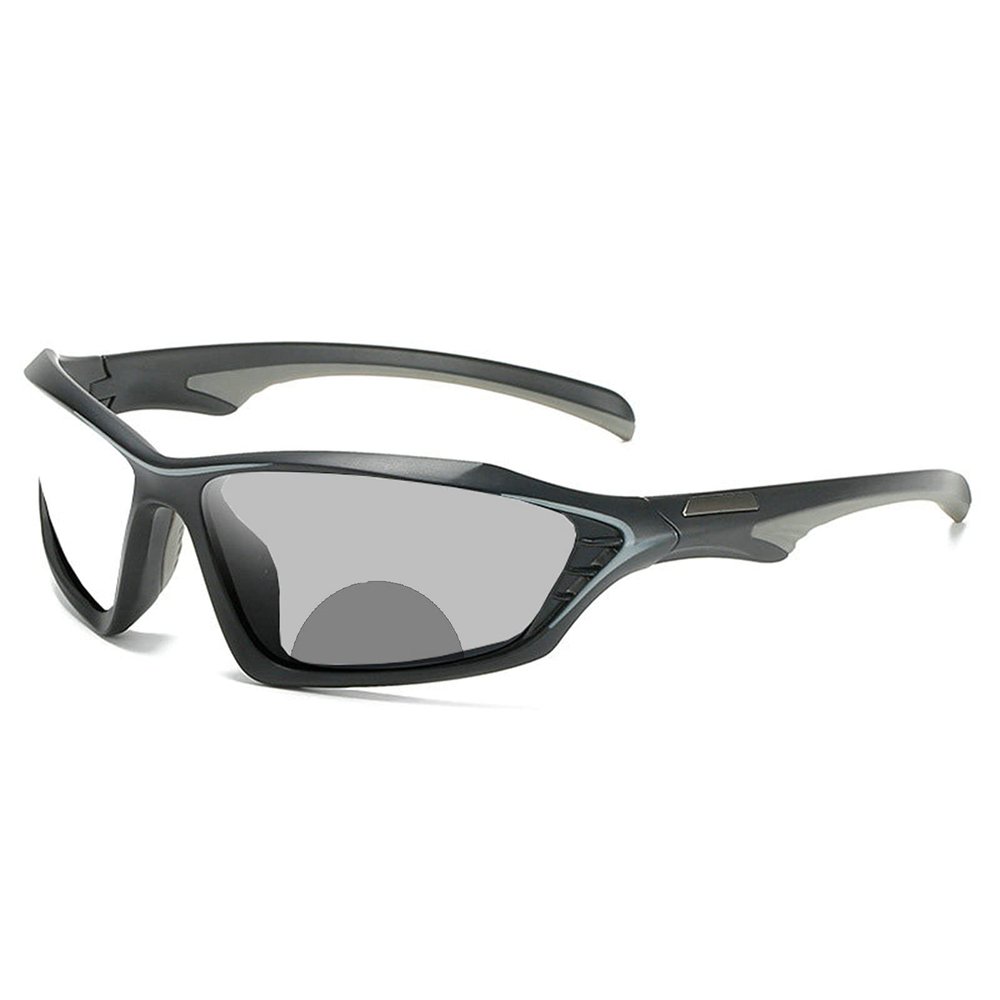Outdoor Transition Photochromic Bifocal Reading Glasses for Mens Womens rectangle Sports Driving Sunglasses Readers 0~+4.00 (black, 125 magnification)