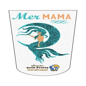 Amputee Sock "Mermaid Moon Turqoise wh bgnd 001 V2"