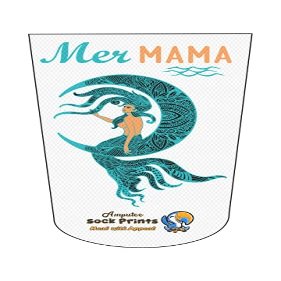 Amputee Sock "Mermaid Moon Turqoise wh bgnd 001 V2"