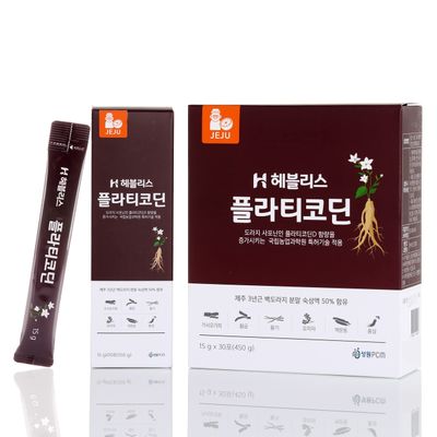 for Bronchial Health, Heblis Platycodin 30 Sticks, Immune Health and Throat Wellness, 3-Year-Old White Platycodon Powder in Jeju Korea, Sweet Liquid Stick.